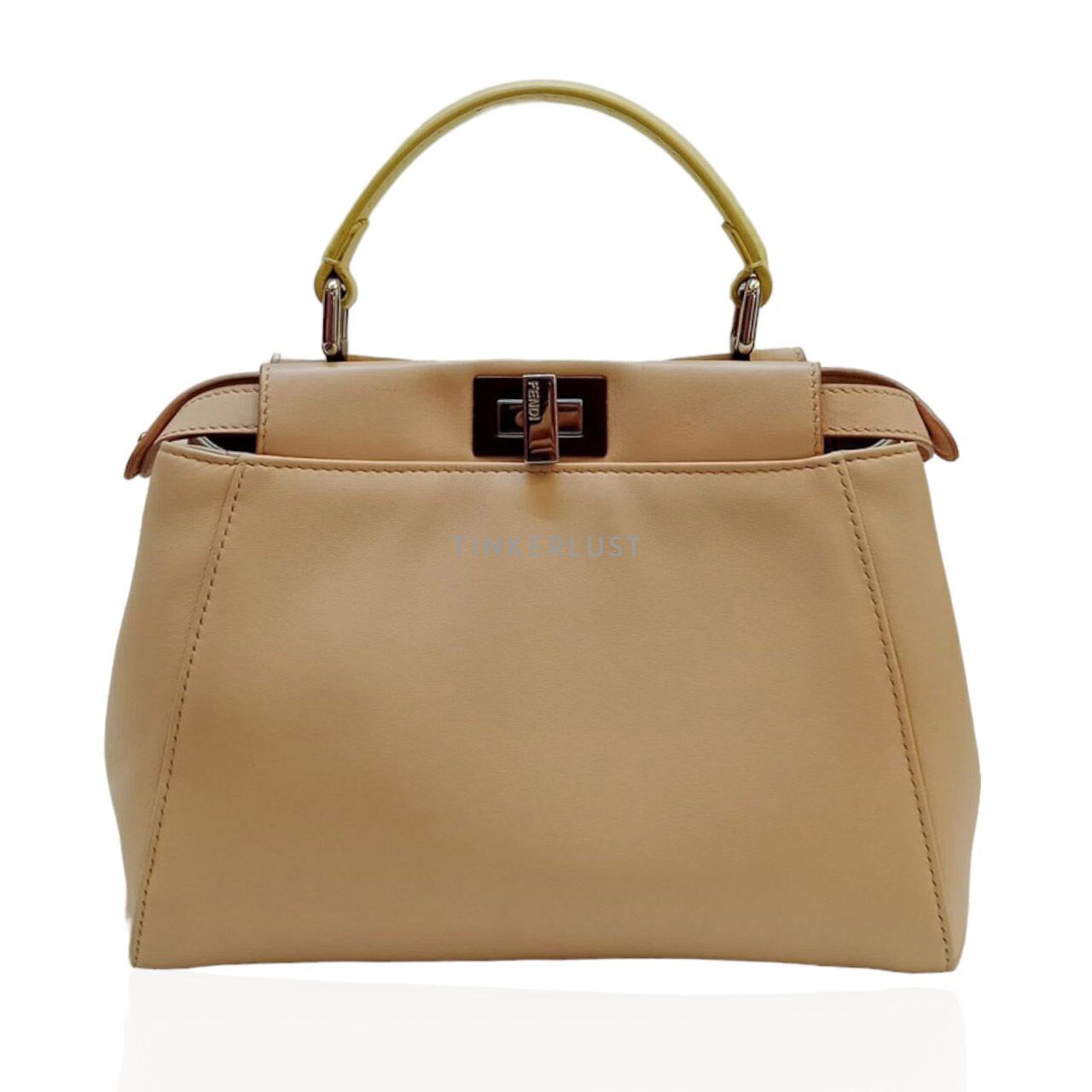 tas satchel Fendi Peekaboo Two Tone Lambskin Satchel Tinkerlust